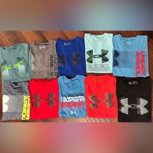 LOT OF 10- Boys Under Armour Tech 2.0 short sleeve shirts - youth medium